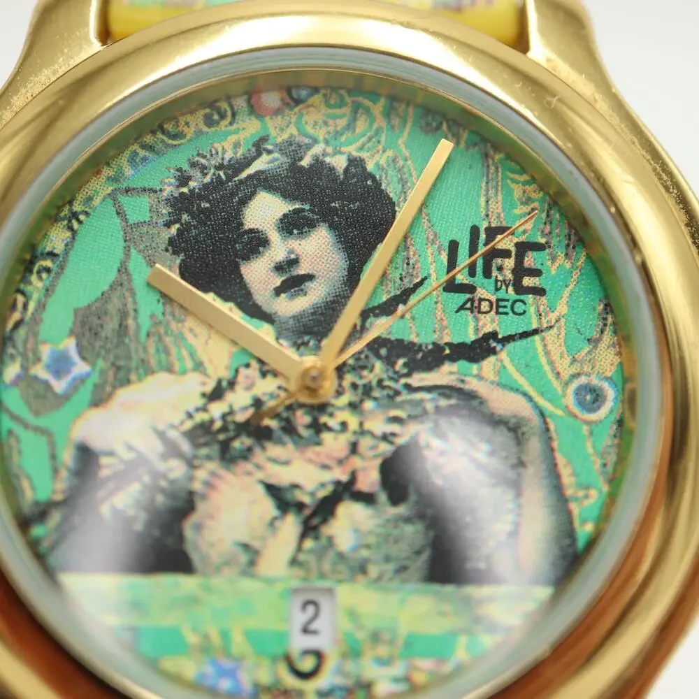 Vintage ADEC by Citizen Life Collection 36mm Watch Yellow Green Limited 7,777